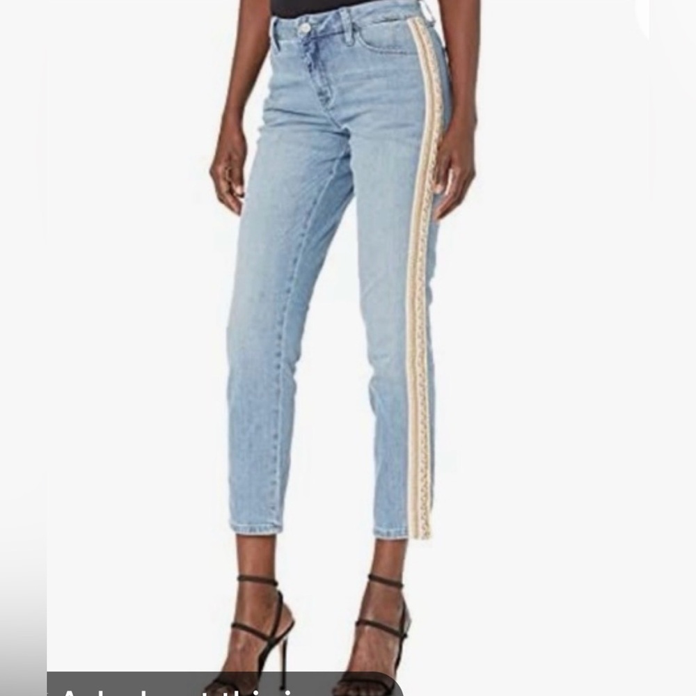 ⭐️NWT Levi’s 501 Cropped Rhinestone Striped Straight Leg⭐️